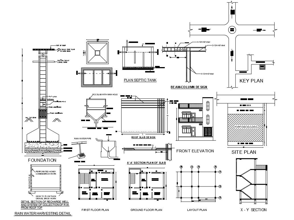 Complete House Project CAD Drawing DWG File