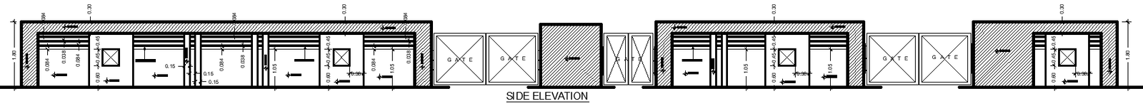 Compound Wall Side Elevation | AutoCAD DWG Design
