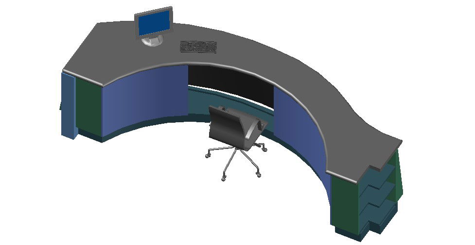 Computer Desk 3d model CAD Furniture block