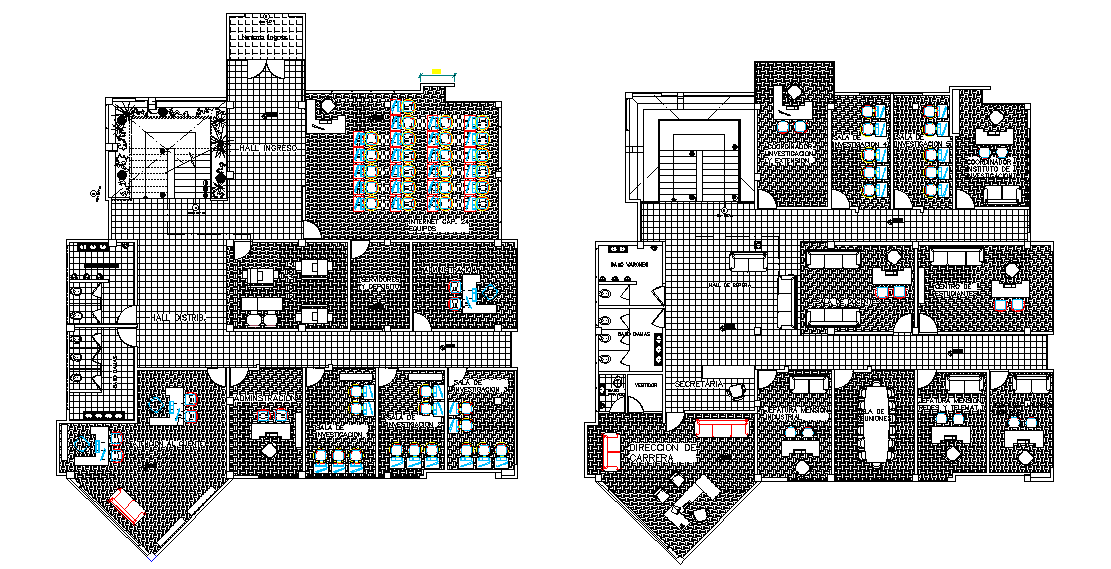 Computer centre plan is given in this Autocad drawing file. Download now.