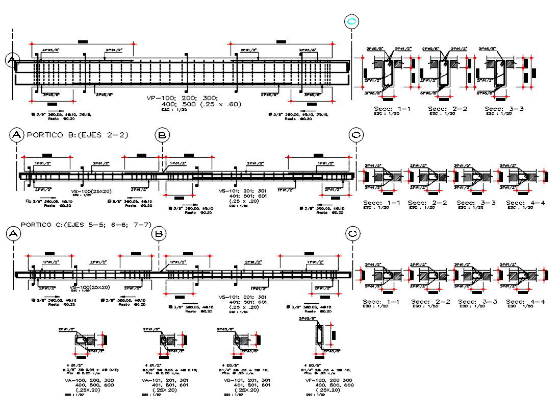 Concrete Beam Structure Drawing
