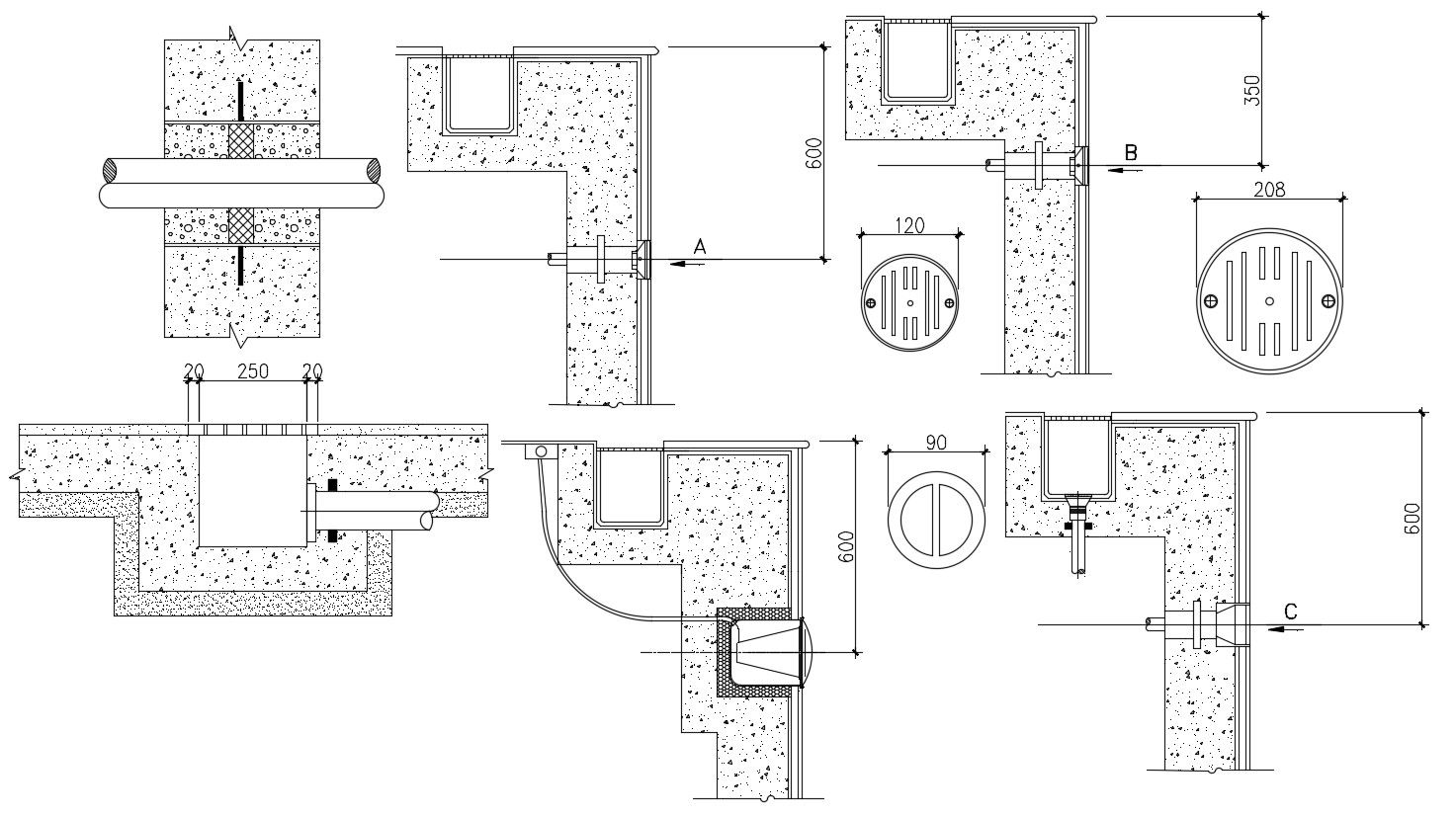 Concrete Pool Channel Design Autocad Drawings File free