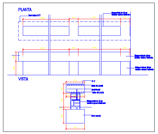 Concrete bank details of garden dwg fie
