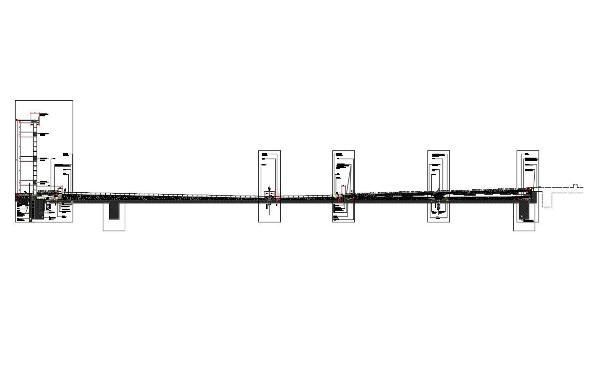 Concrete structure bridge construction details dwg file