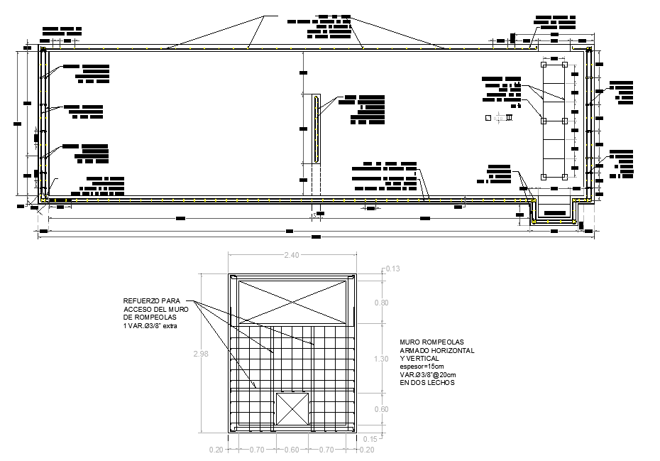 Concrete tank plan and section layout file