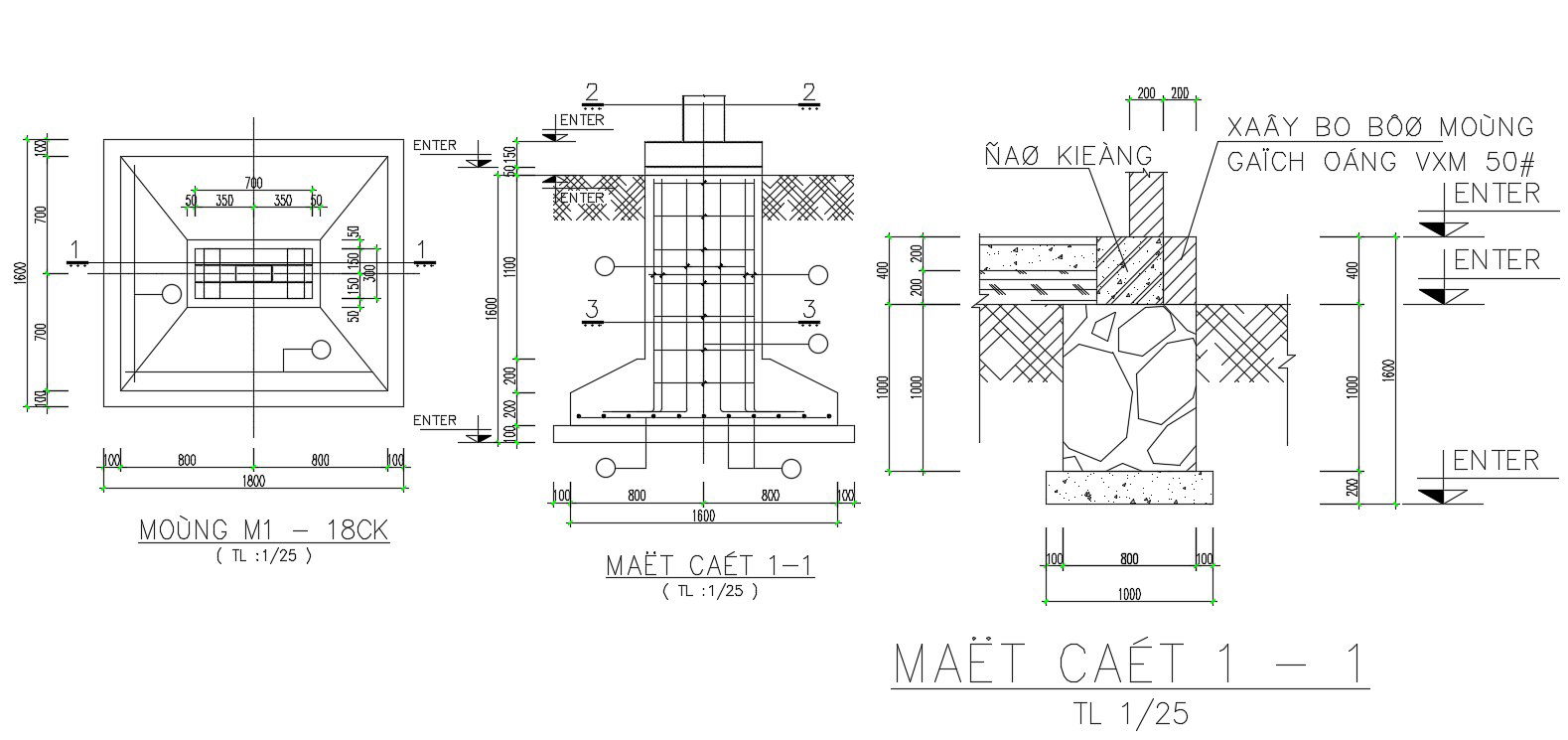 Concrete Foundation Plan And Section Drawing Download Free DWG File