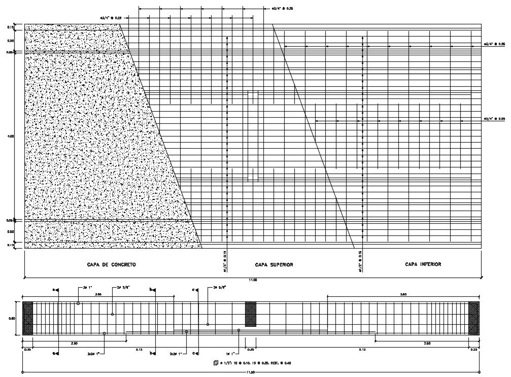 Concrete cover layer plan is given in this Autocad drawing file. Download now.