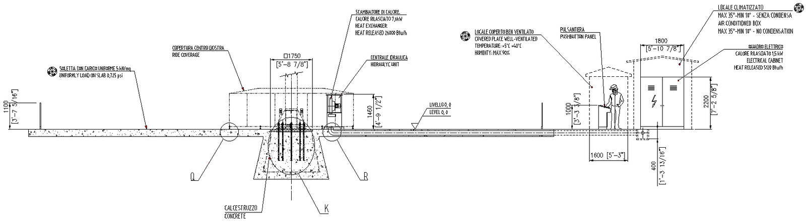 Concrete Pad Foundation Detail for Hydraulic Unit DWG File 
