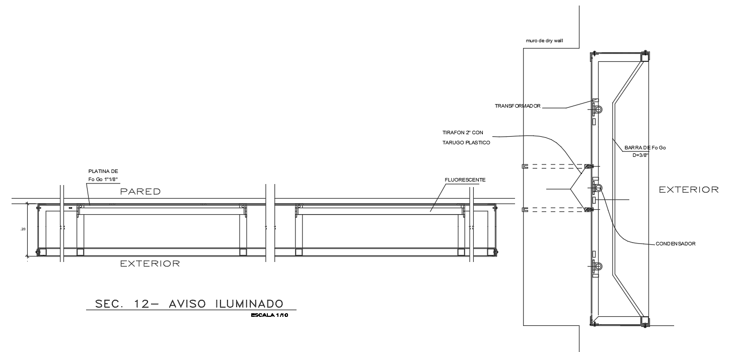 Condenser Wall CAD Drawing Download Free DWG File