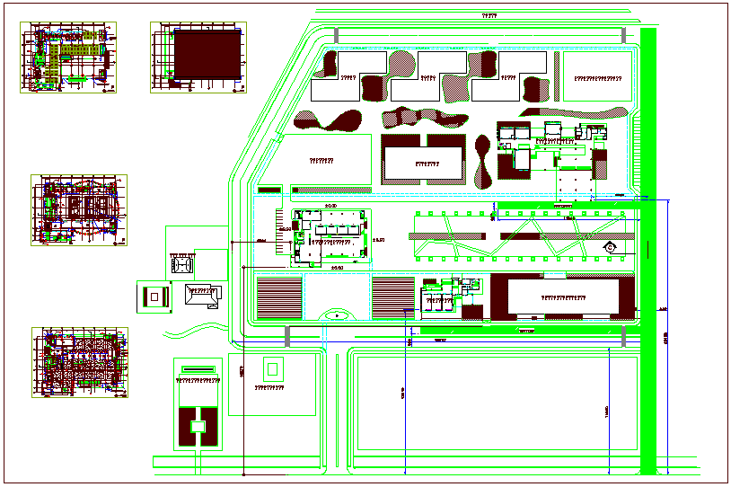Conference building plan,site plan ,pattern plan view dwg file