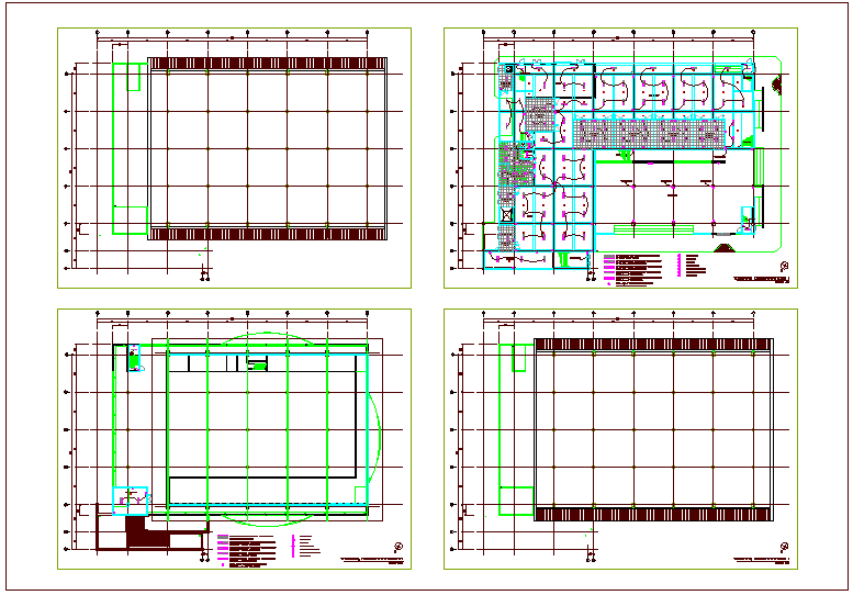 Conference building plan, view of electrical & column view dwg file