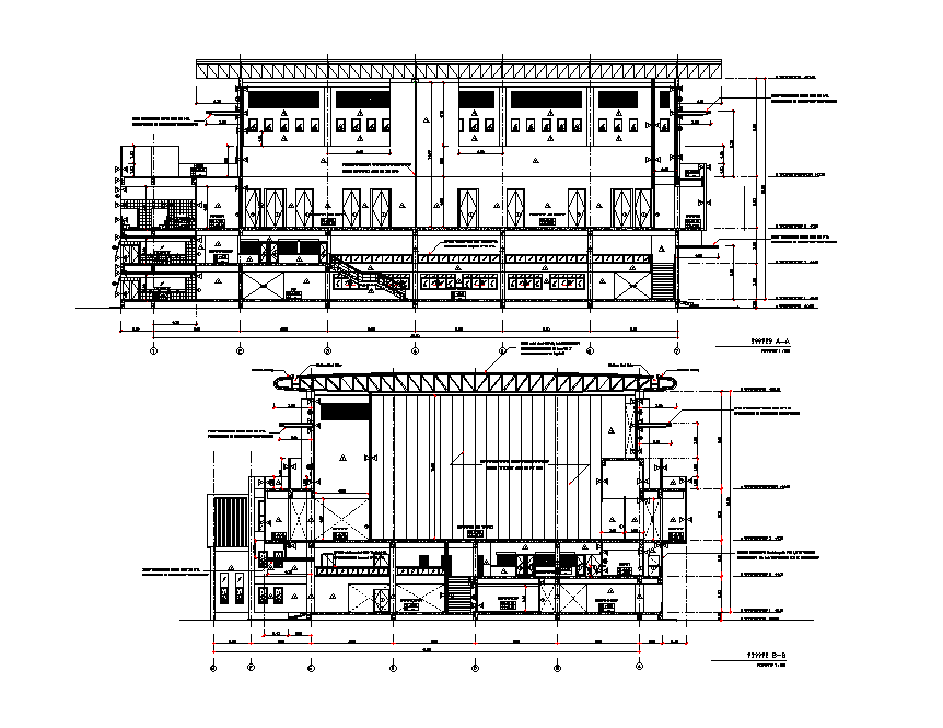 Conference Building Section DWG File for AutoCAD Use