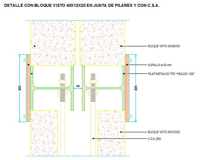 Connection double walls of cement blocks