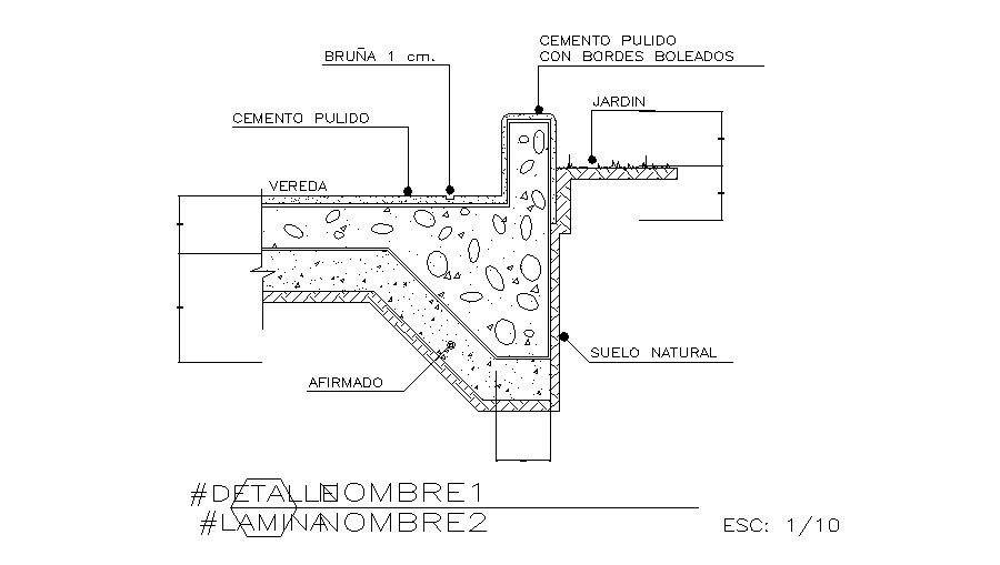 Connection tiers and pavements construction details dwg file