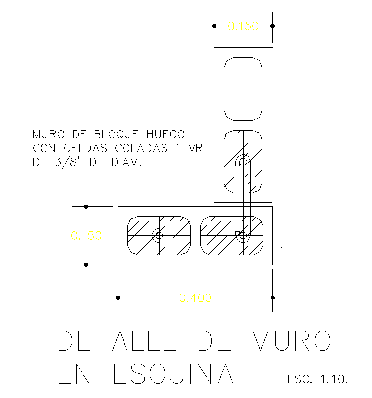 Connection walls of concrete blocks in square