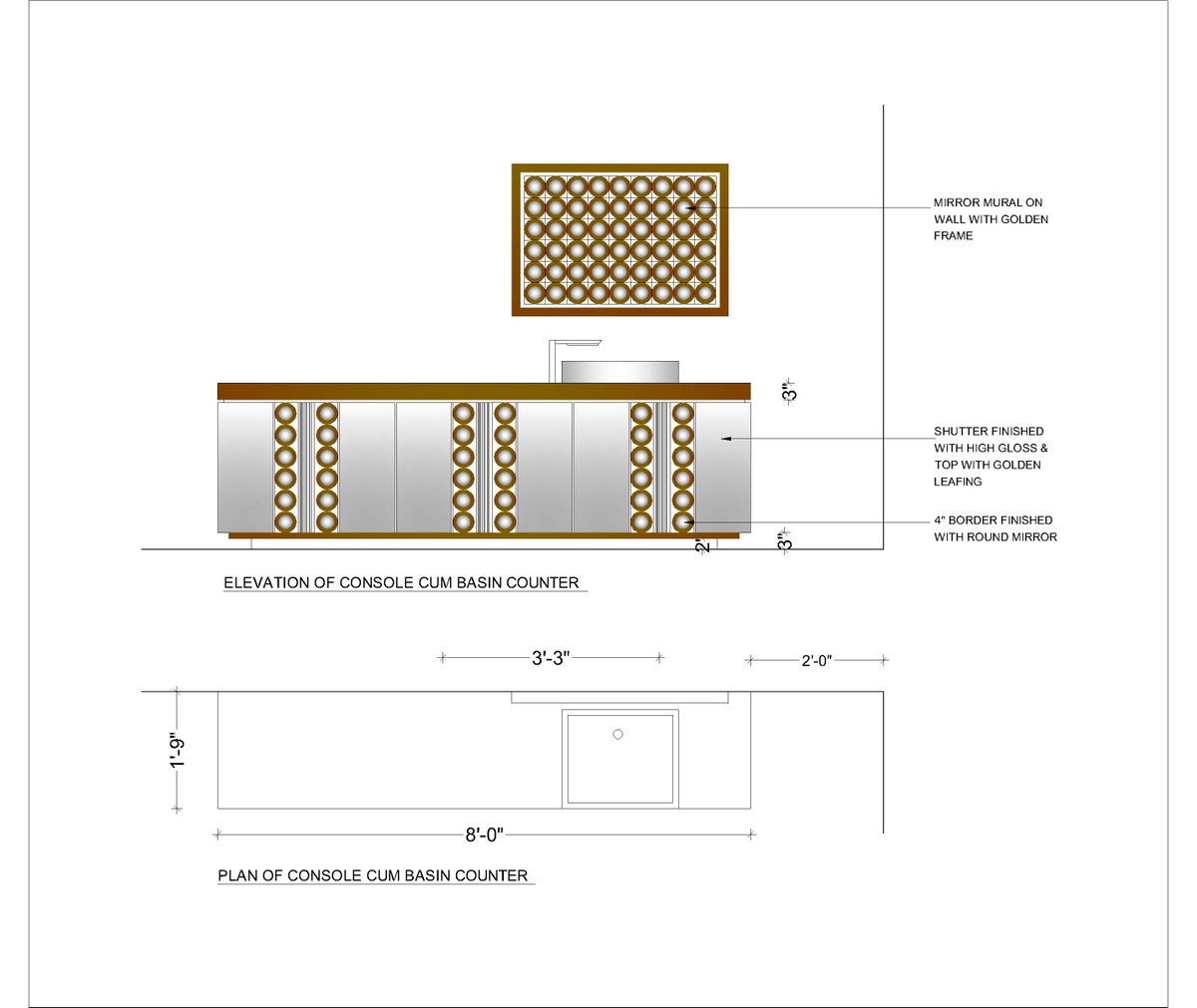 Console Cum Basin Counter Design
