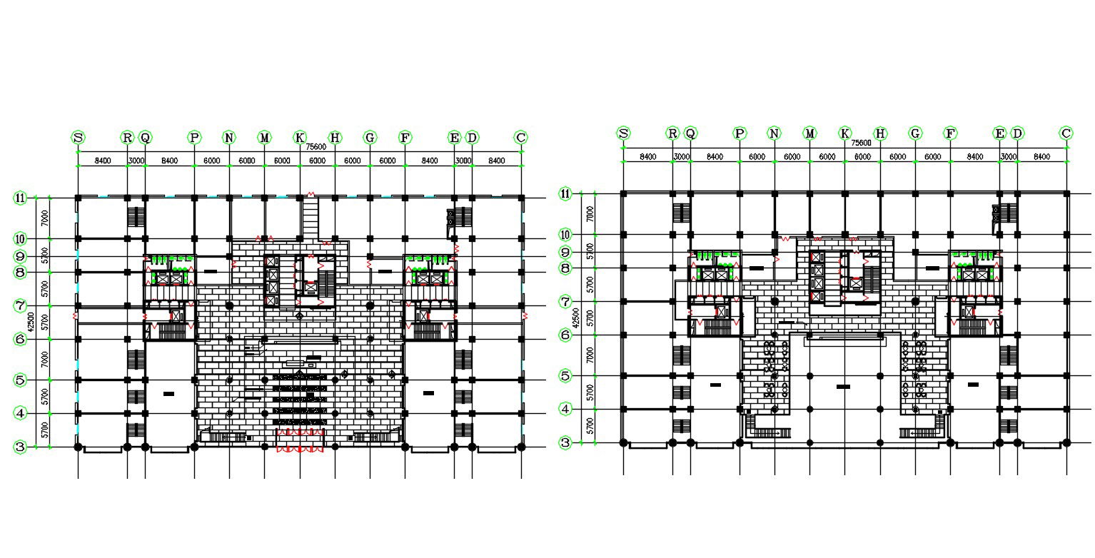 Construction Building Floor Plan DWG File
