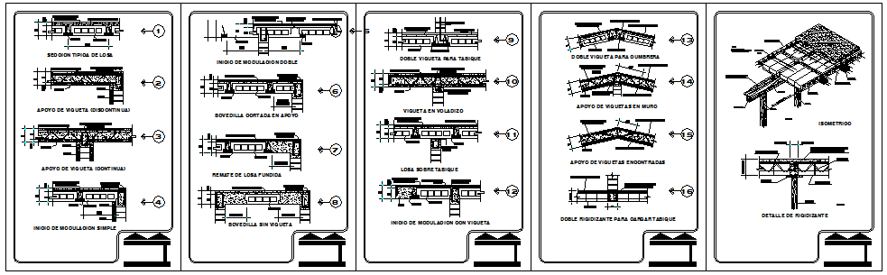 Construction Detail of armed pre manufactured slab design drawing