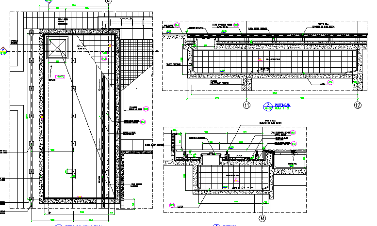 Construction Details of Water Tank of House dwg file
