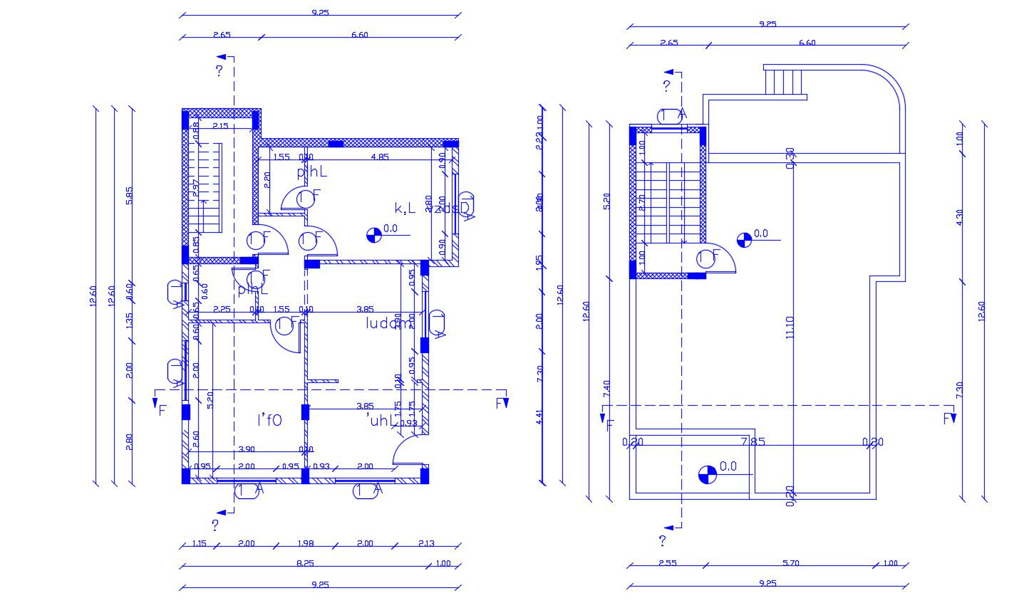 Construction House Layout Plan Working Drawing DWG File