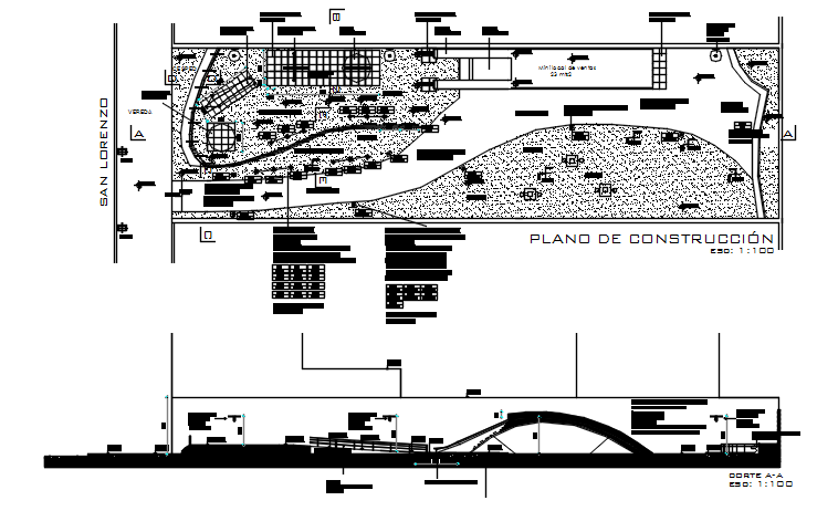 Construction Planning and section detail of dwg file