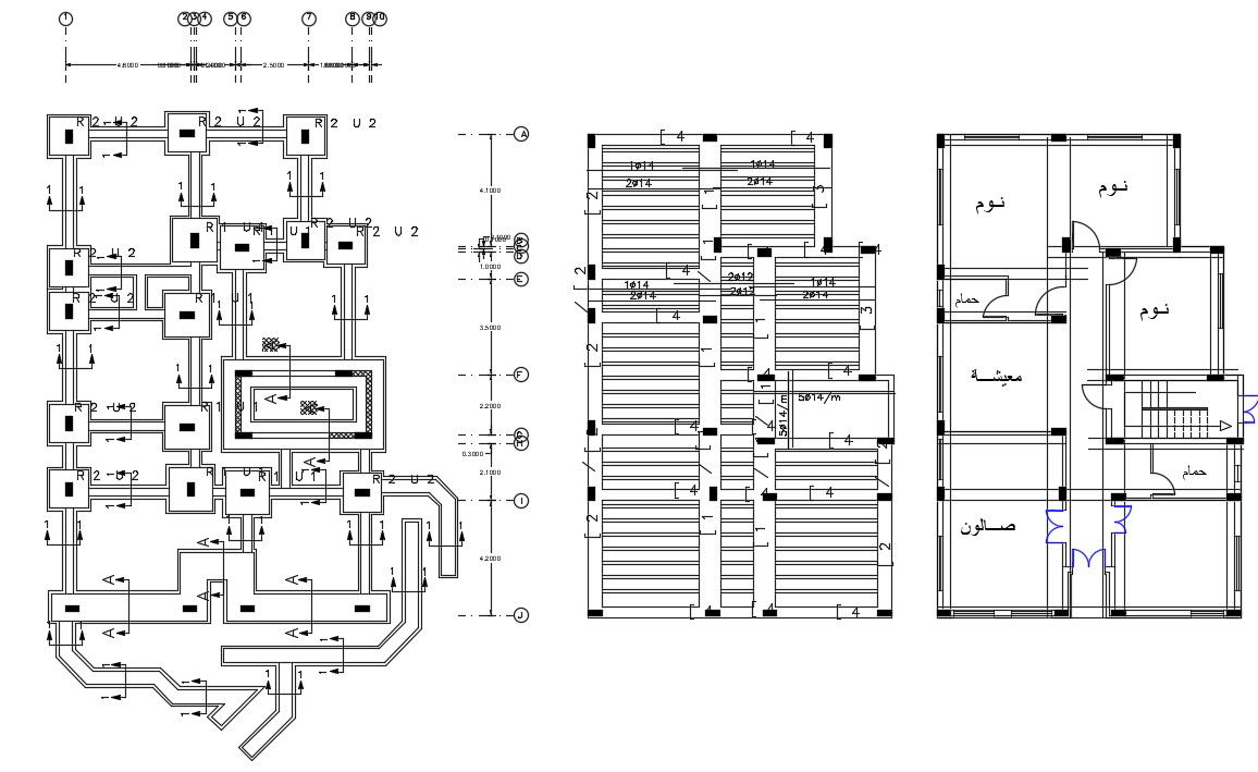 Construction Working Foundation And Column Layout Plan
