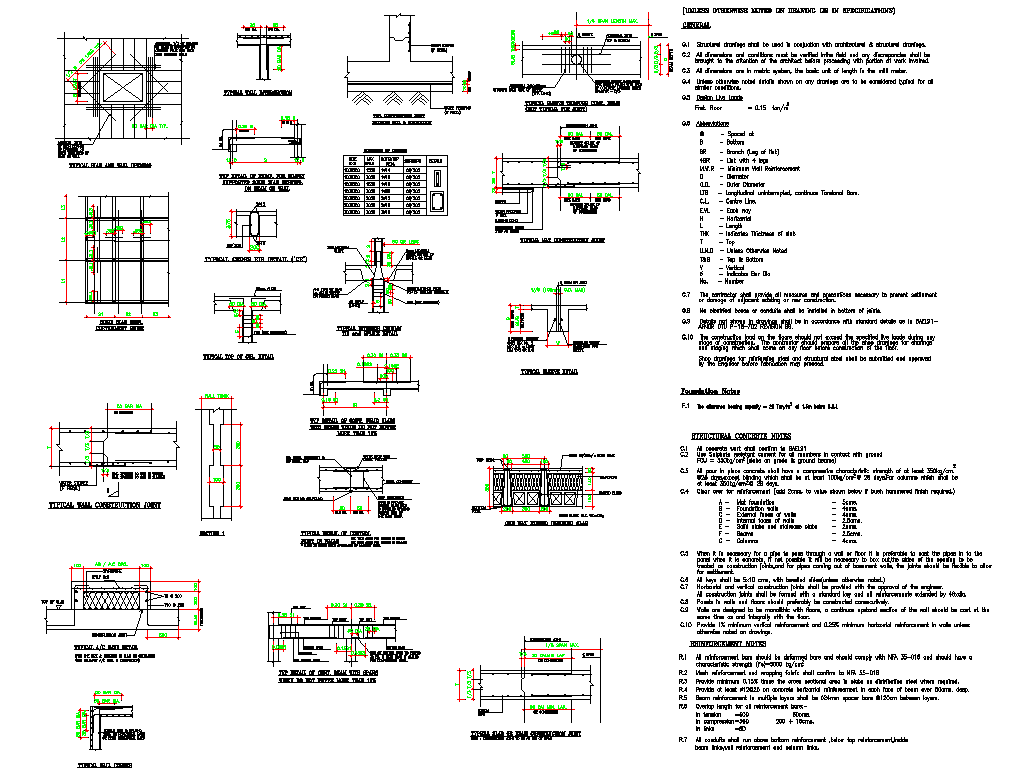 Construction detail dwg file
