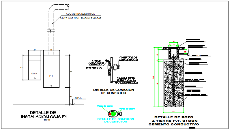 Construction detail elevation and section plan dwg file