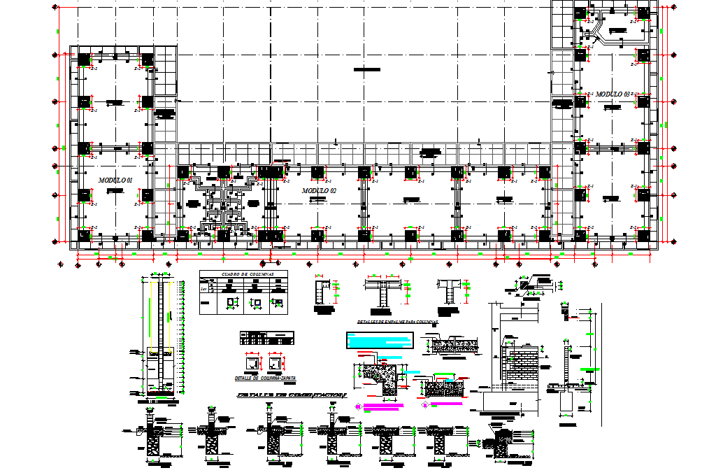 Construction detail layout plan dwg file