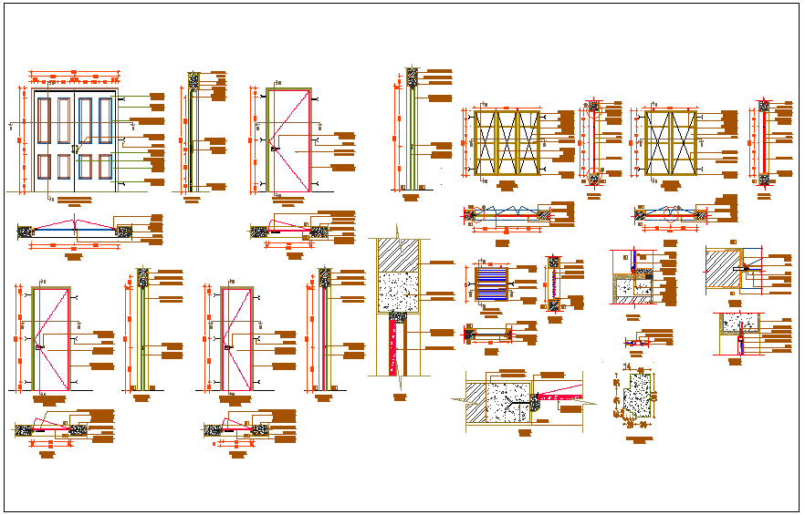 Construction detail of door and window