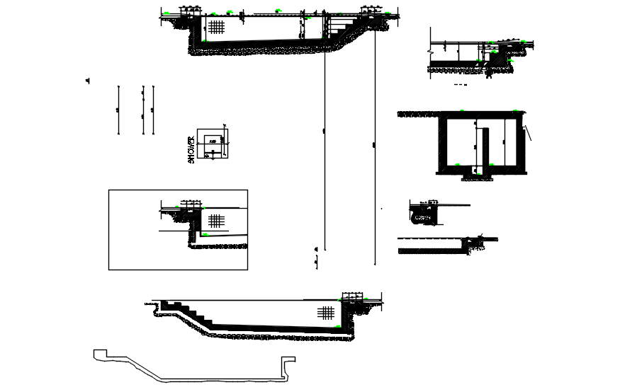 Construction detail of swimming pool