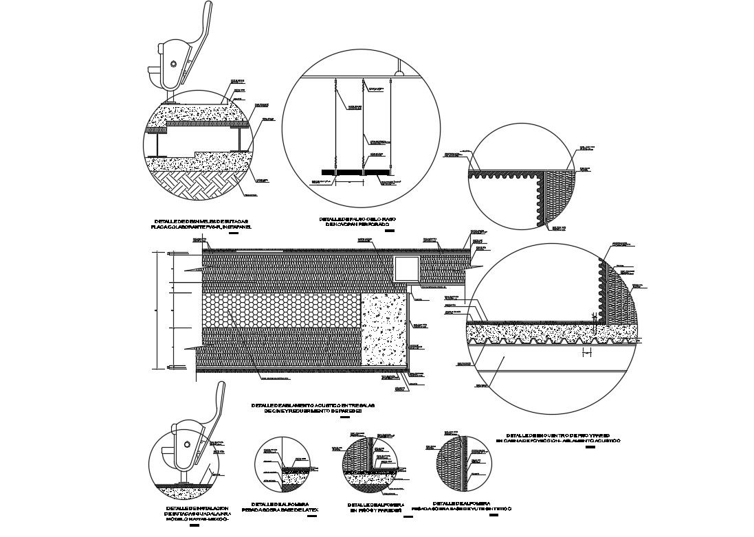 Construction details of multiplex cinema cad drawing details dwg file