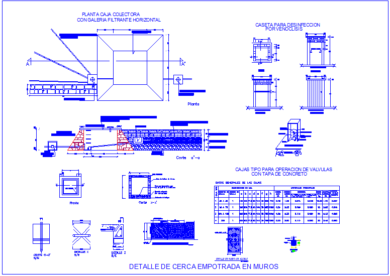 Construction view of box collector with detail view dwg file