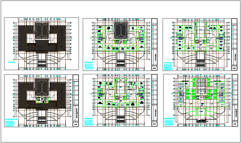 Construction view of building floor plan dwg file