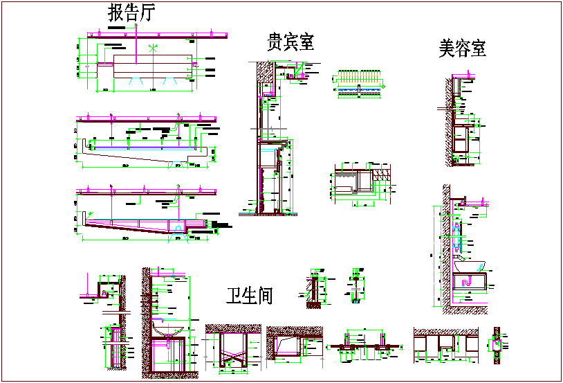 Construction view of club house dwg file