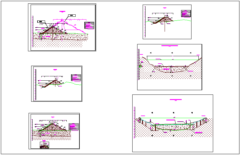 Construction view of dam dwg file