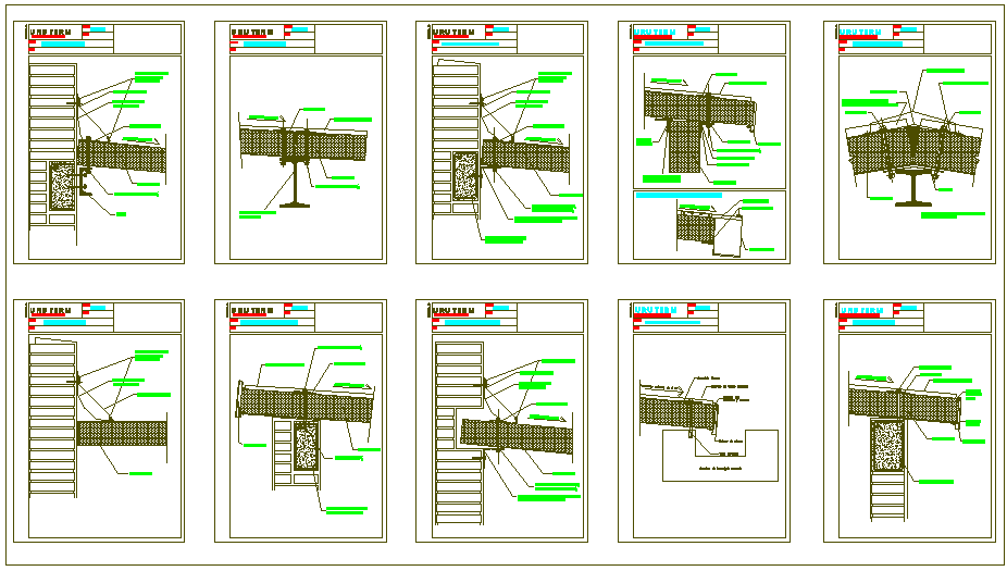 Construction view of panel design with foundation detail dwg file