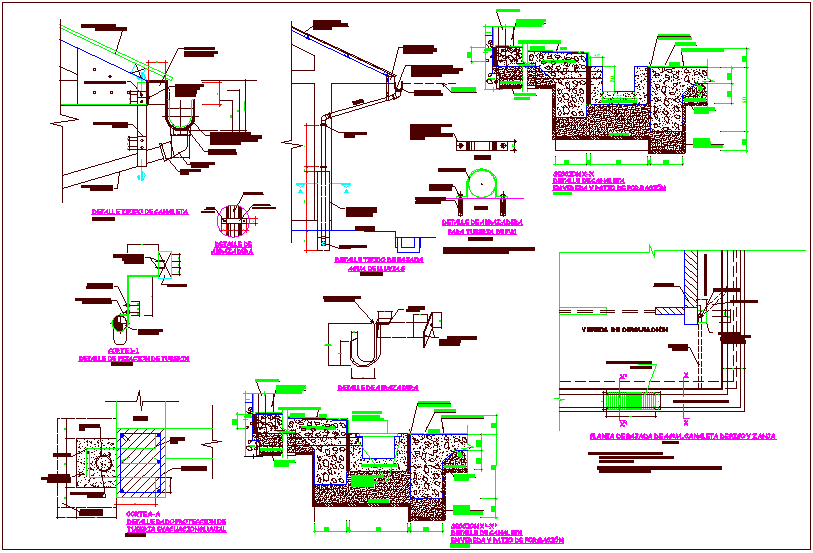 Construction view of typical Chanel detail view dwg file