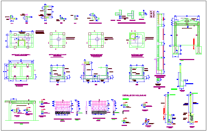 Construction view with elevation of tank dwg file