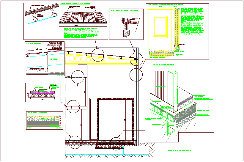 Construction view with refrigeration chamber with detail dwg file