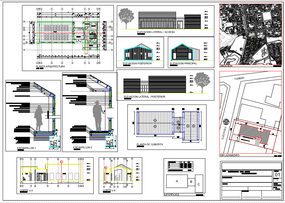 Construction working plan detail dwg file