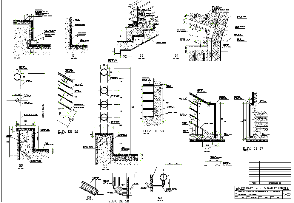Construction working plan detail dwg file