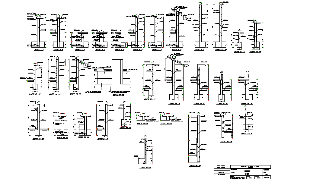 Construction working plan detail dwg file