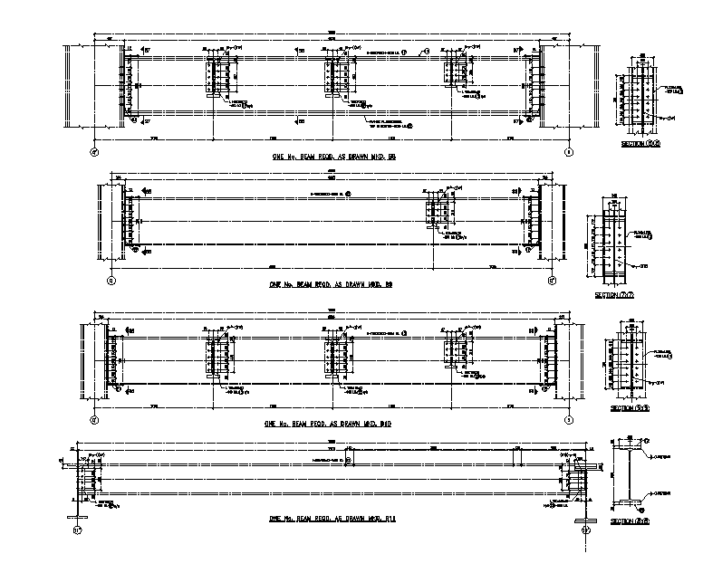 Construction Column Beam Section Drawing DWG File
