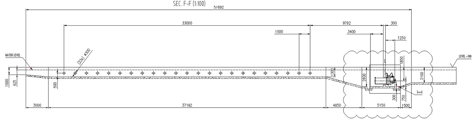 Urban Design Water Channel Section DWG for Treatment Plant