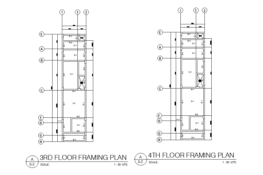 Construction Floor Framing Plan AutoCAD Drawing DWG File