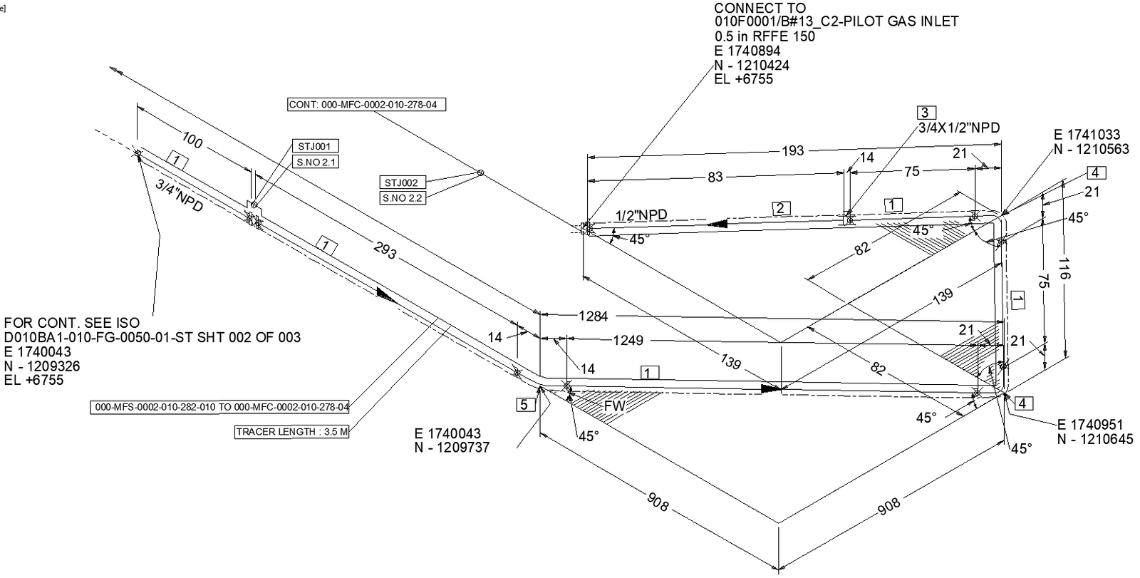 Construction Piping Calculation Details AutoCAD DWG