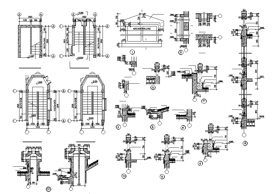 Construction Staircase Plan And Section Drawing DWG File