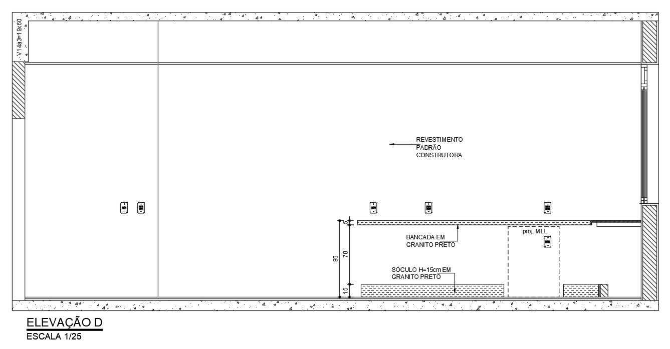 Front Elevation of House with Standard Coating DWG File