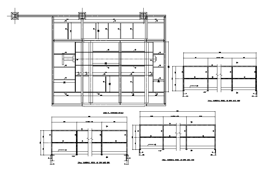 Construction building Beam Plan With Column Section Drawing DWG